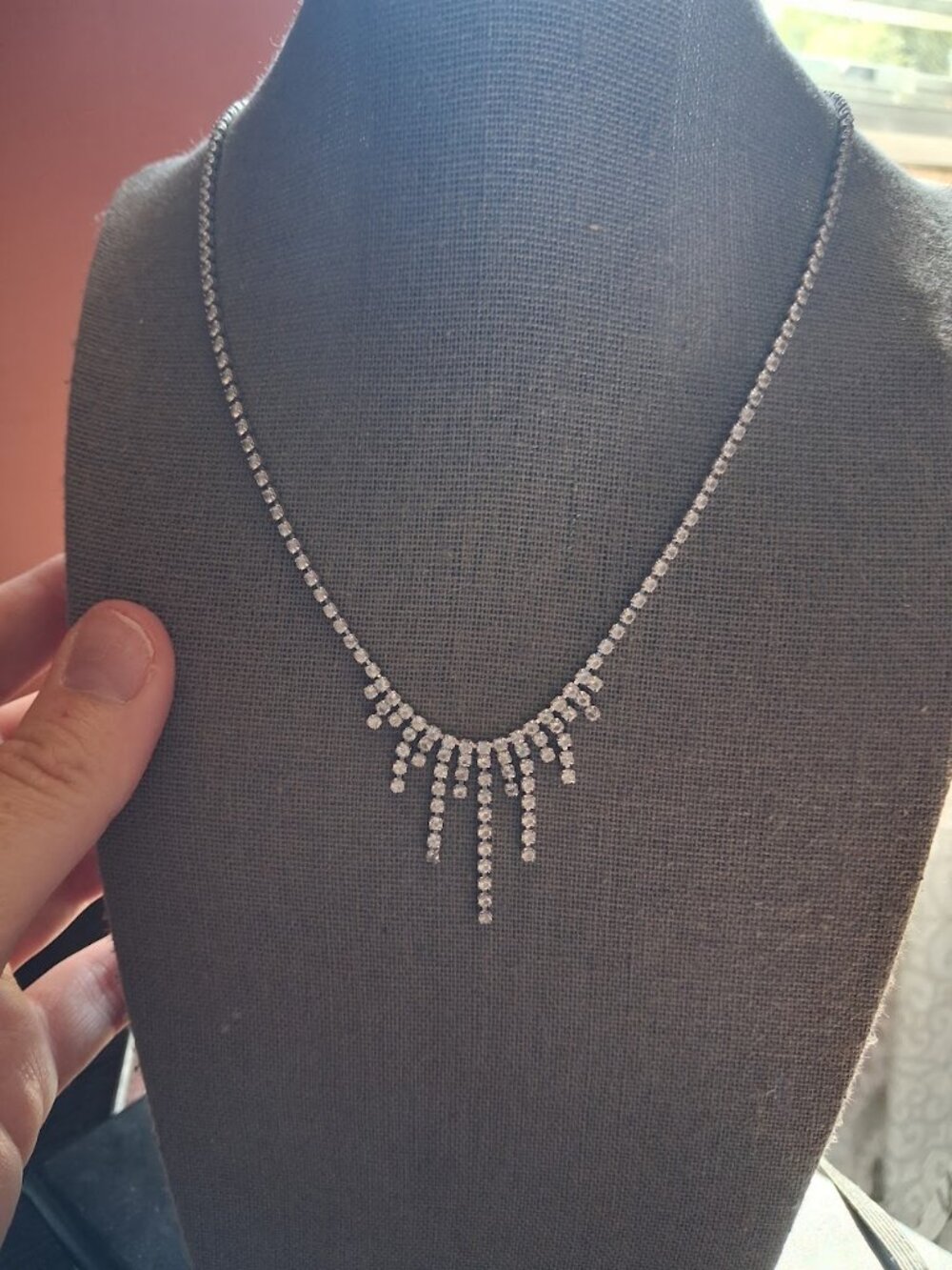 Dainty 16 inch Sparkly Monet statement necklace